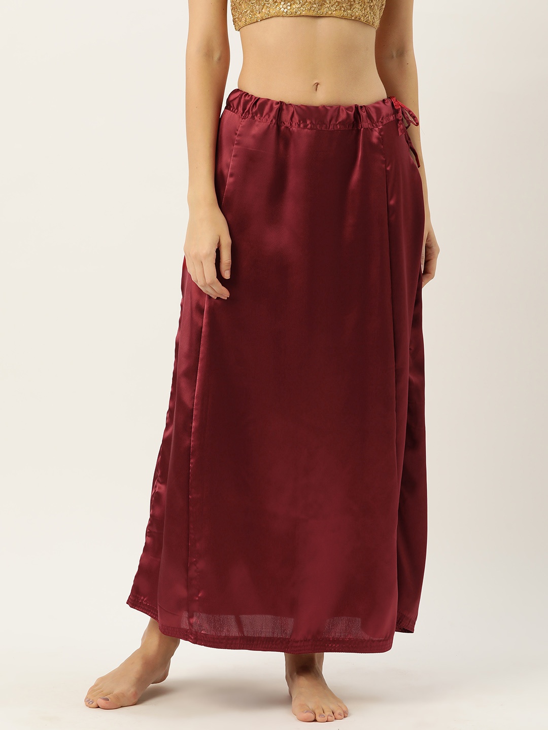 

HASRI Women Solid Saree Shapewear, Maroon