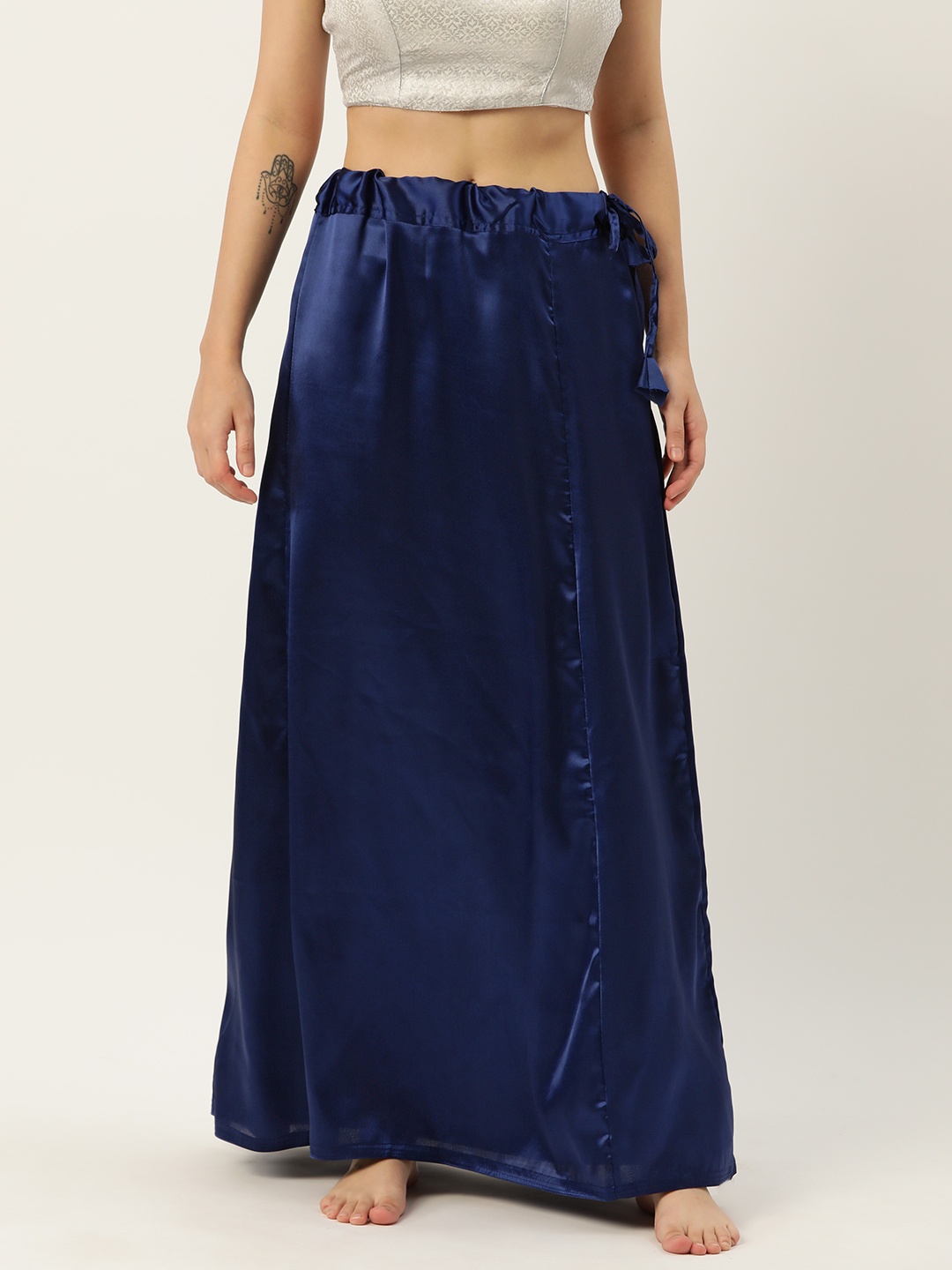 

HASRI Women Solid Saree Shapewear, Navy blue