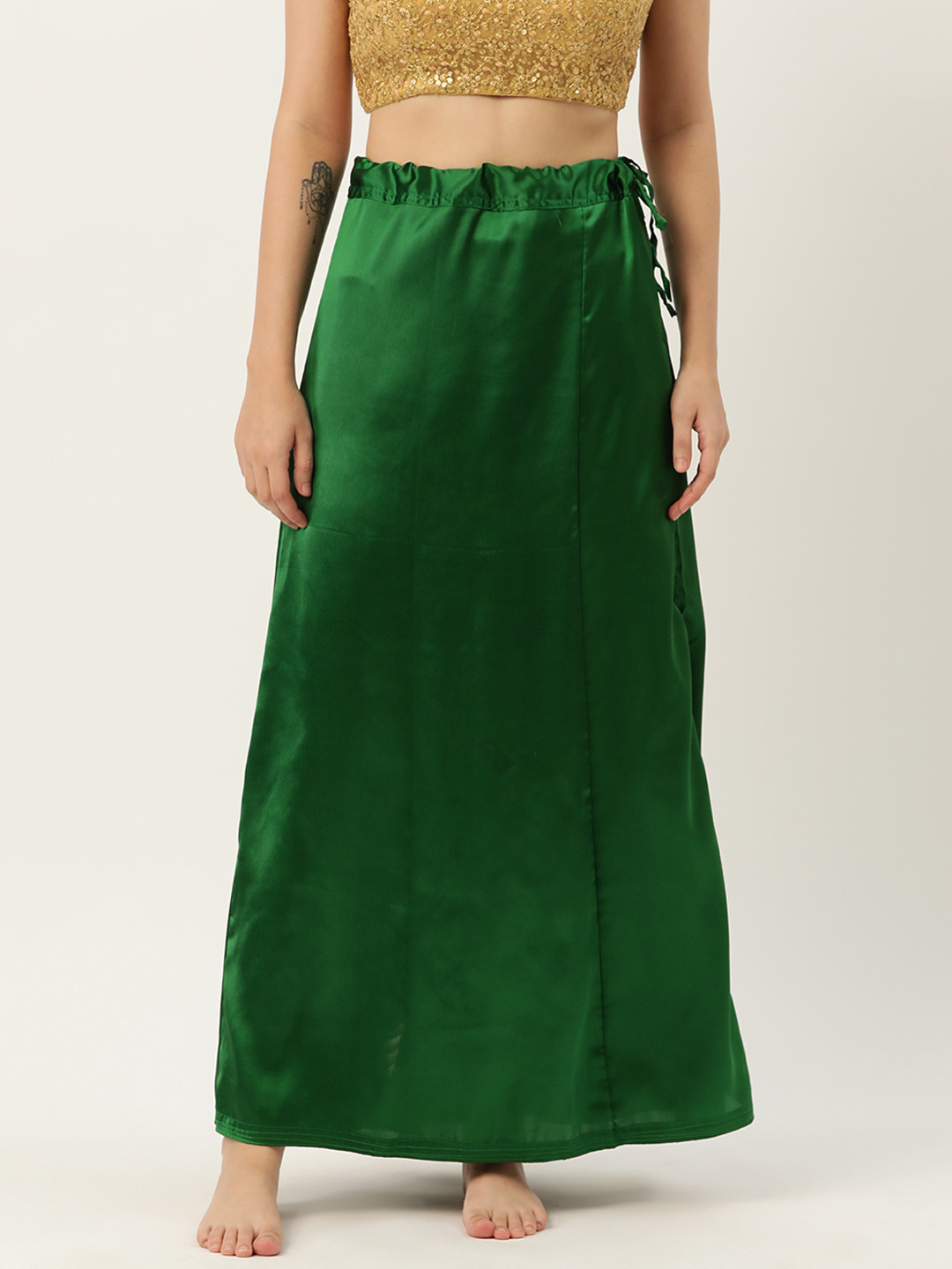 

HASRI Women Solid Saree Shapewear, Green