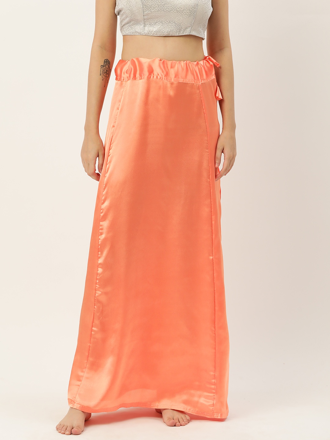

HASRI Women Solid Saree Shapewear, Peach