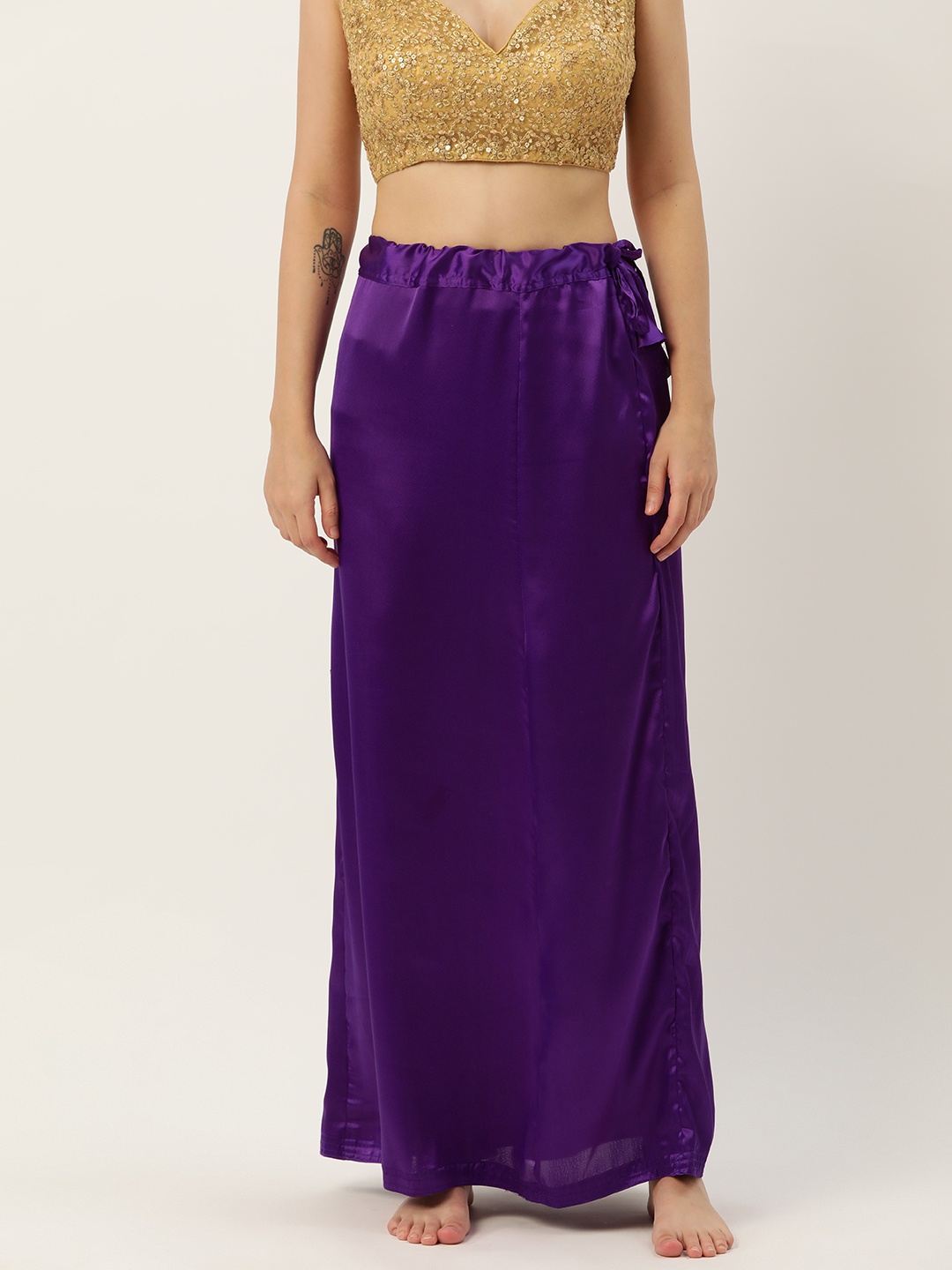 

HASRI Women Solid Saree Shapewear, Violet