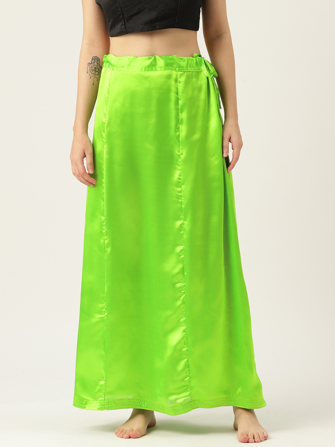 

HASRI Solid Saree Shapewear, Fluorescent green