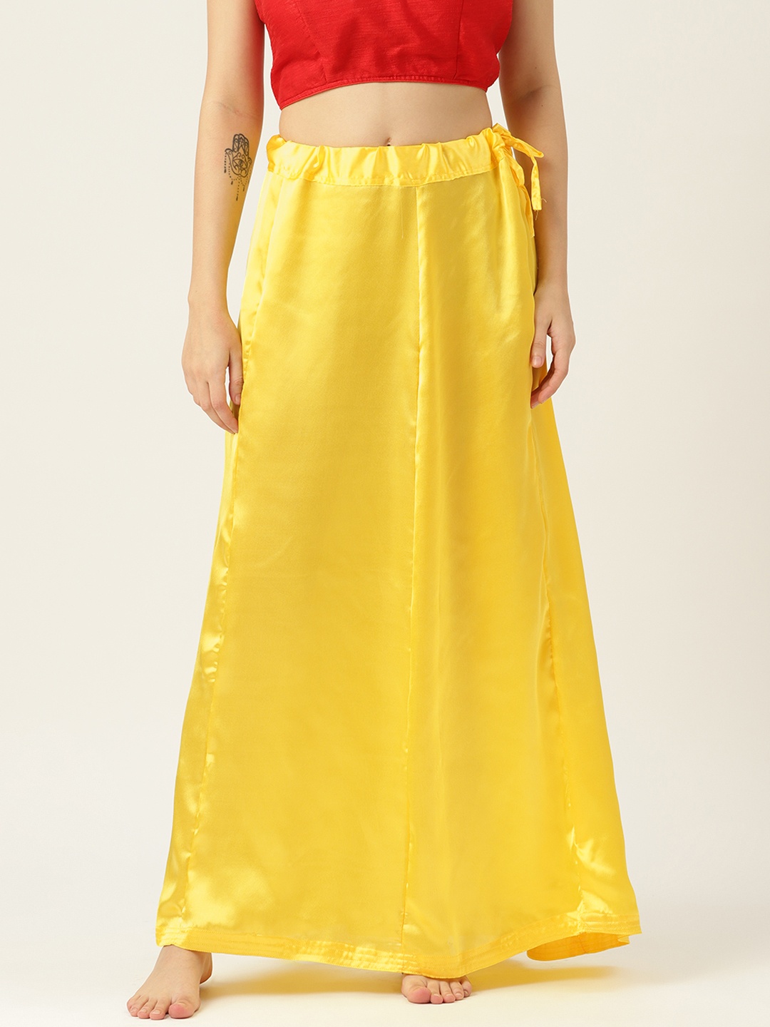 

HASRI Women Solid Saree Shapewear, Yellow