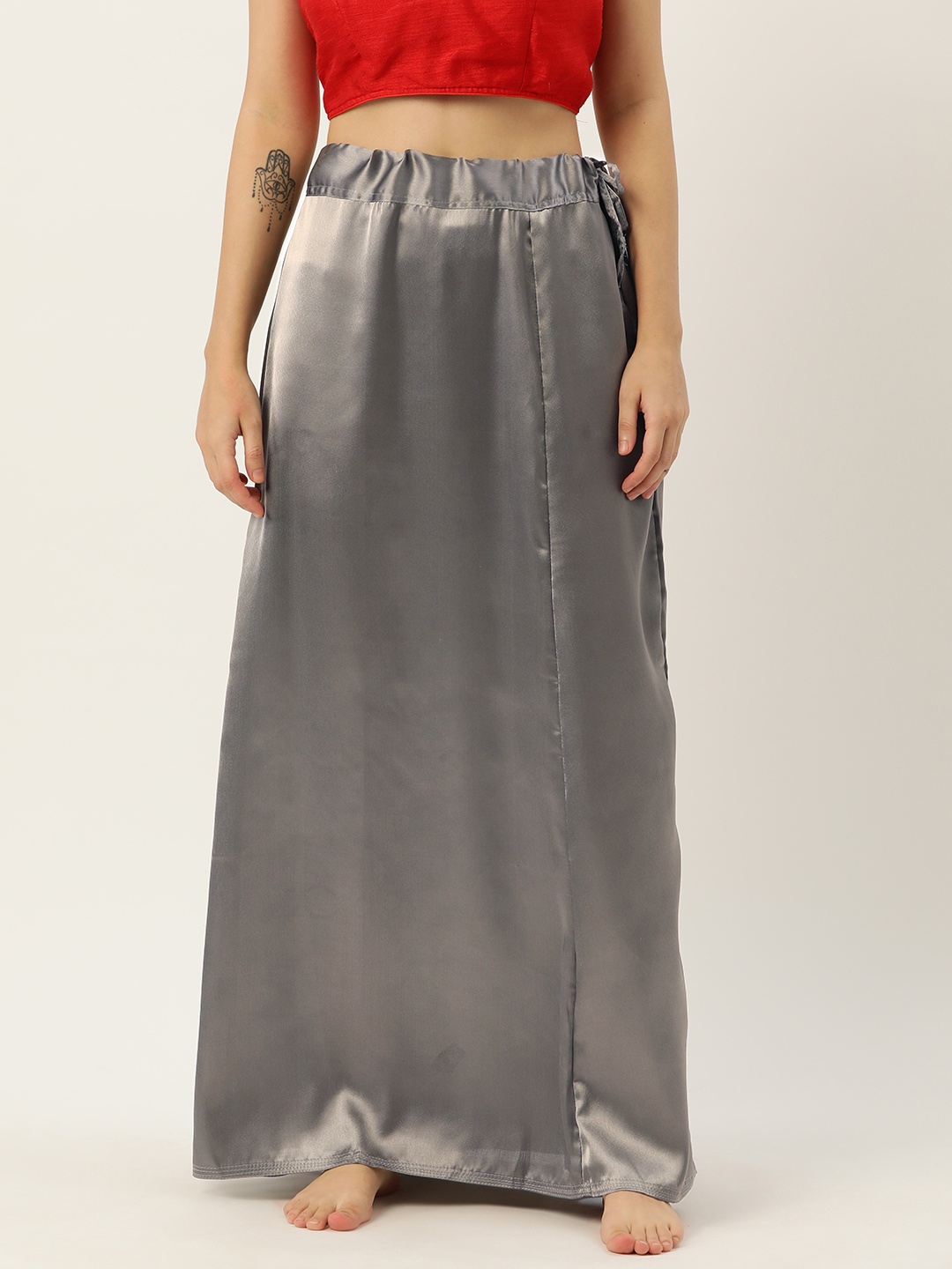 

HASRI Women Solid Saree Shapewear, Grey