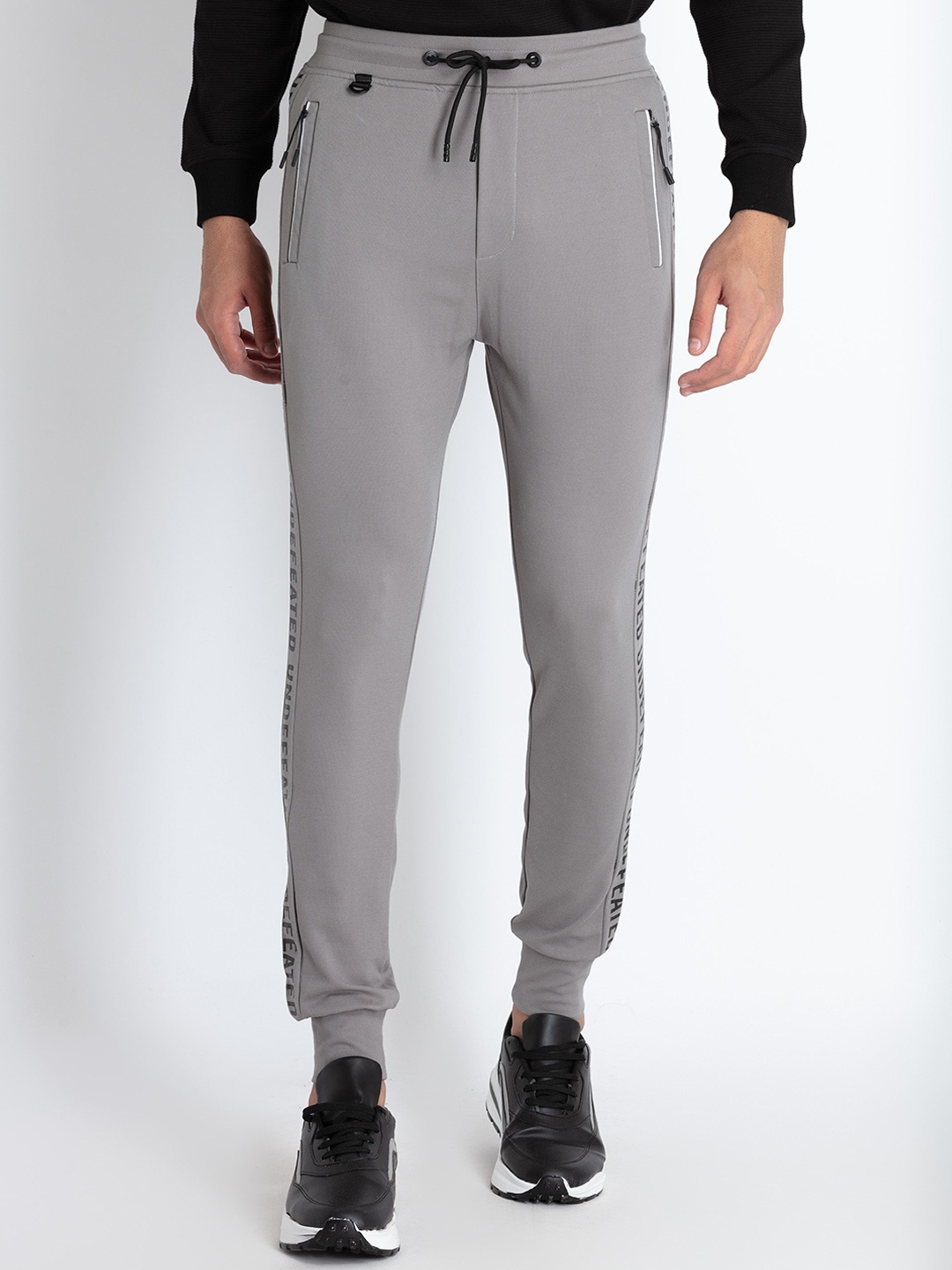 

Status Quo Men Printed Cotton Joggers, Grey