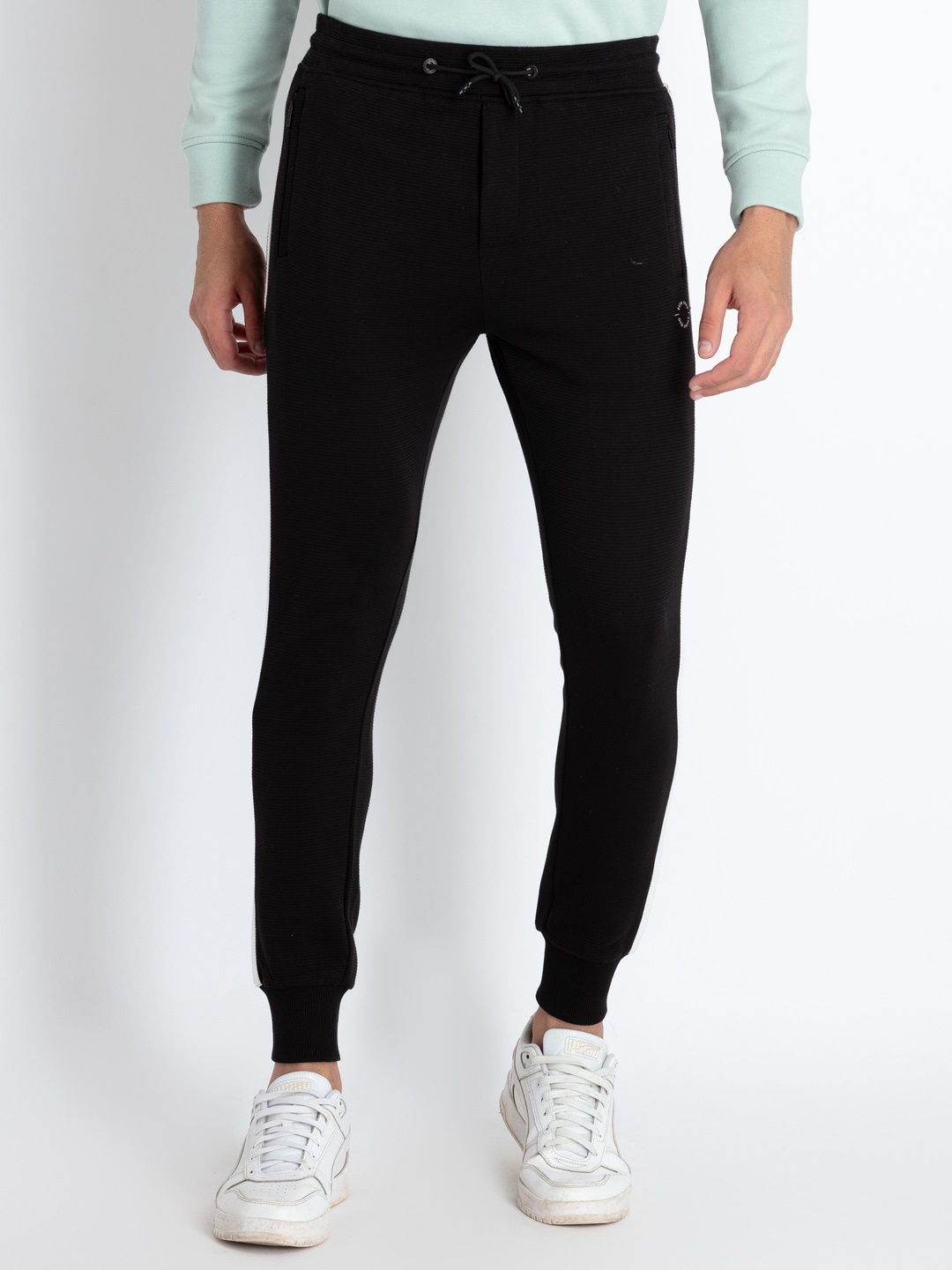 

Status Quo Men Knitted Regular Fit Joggers, Black