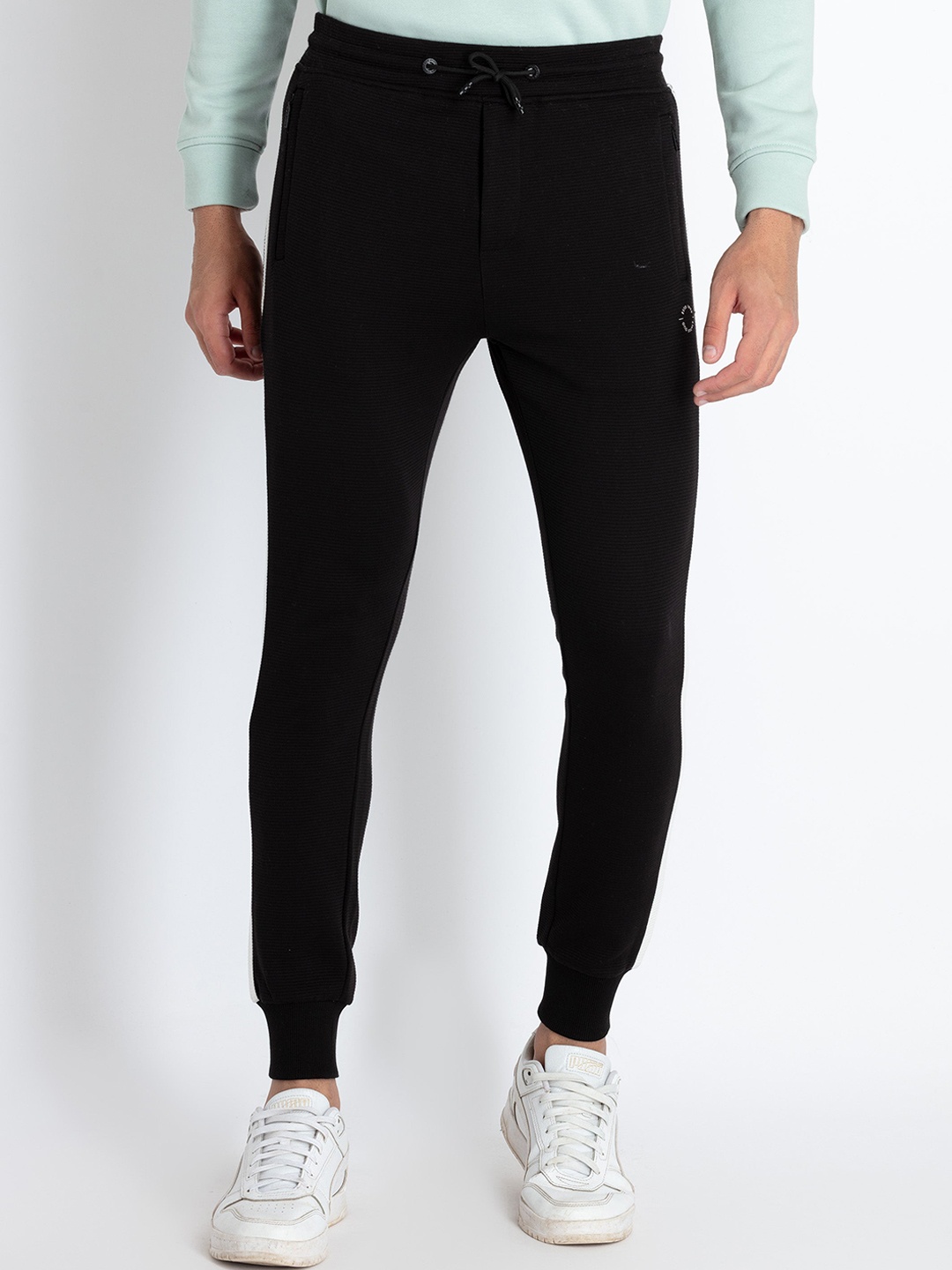 

Status Quo Men Knitted Regular Fit Joggers, Black