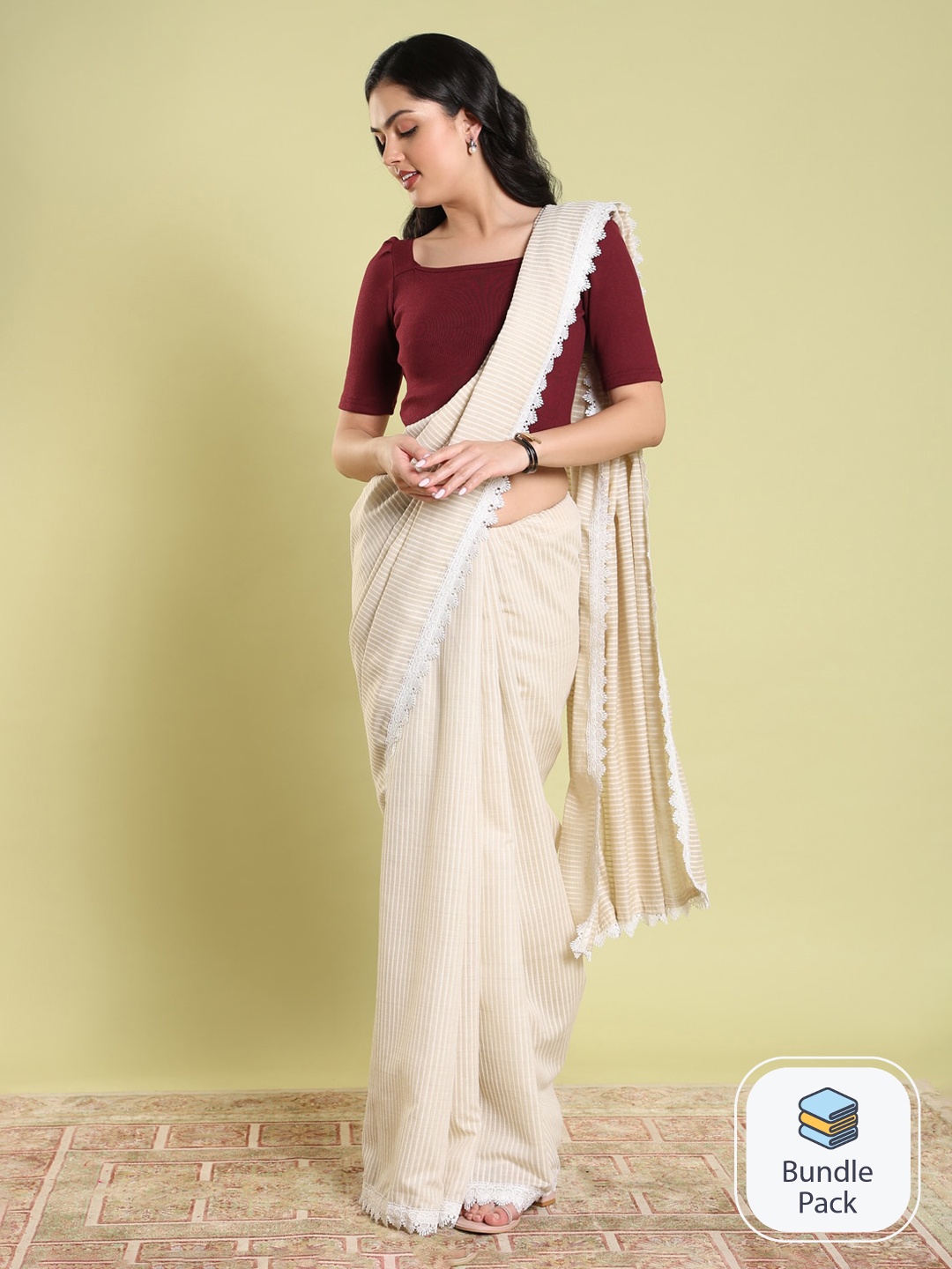 

SALWAR STUDIO Boat Neck Lycra Blouse, Maroon
