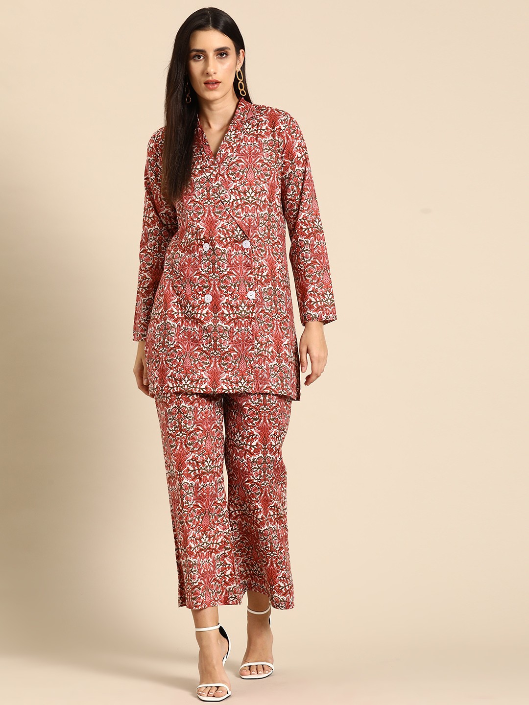 

all about you Floral Printed Pure Cotton Co-Ords, Rust
