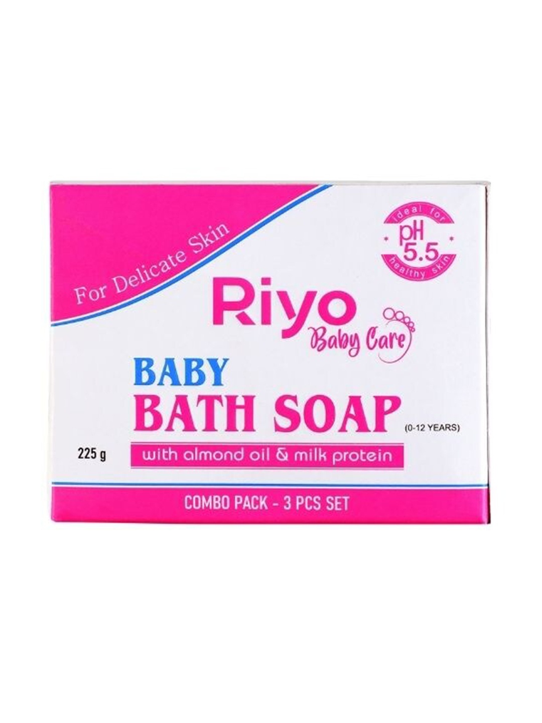 

Riyo Herbs Baby Care Baby Bath Soap with Almond oil & Milk Protein - 75g, Pink