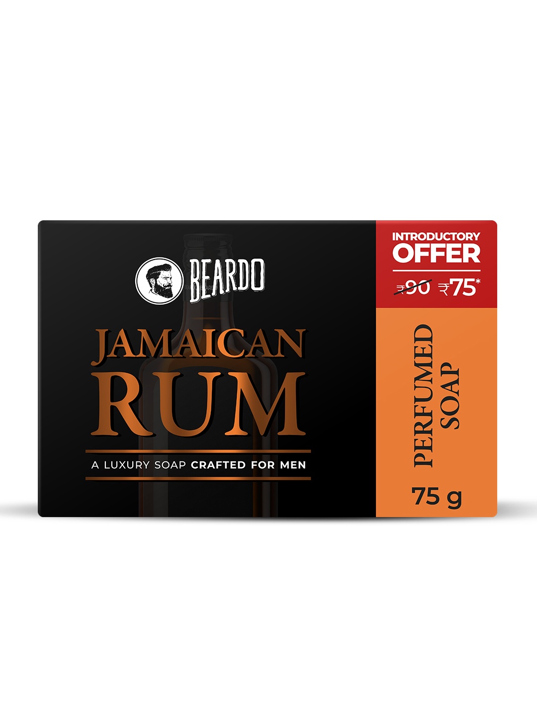 

BEARDO Men Jamaican Rum Perfumed Soap - 75g, Black