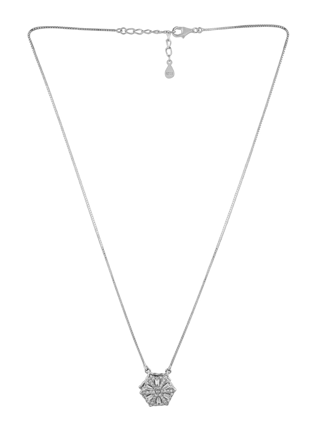 

Silverwala 928 Silver CZ-Studded Pendant With Chain