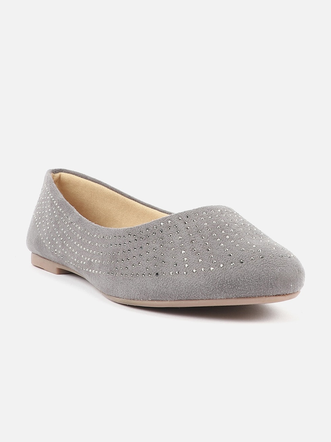 

Carlton London Embellished Slip-On Party Ballerinas, Grey