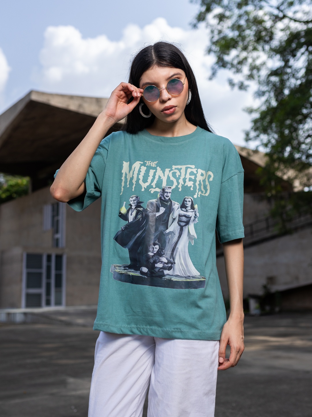 

Stylecast X Hersheinbox Women Printed Pure Cotton T-shirt, Green