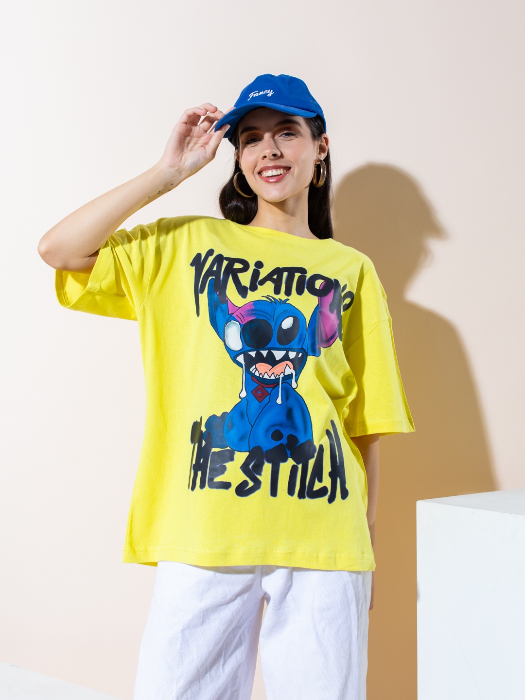 

Stylecast X Hersheinbox Pure Cotton Printed Drop-Shoulder T-shirt, Yellow