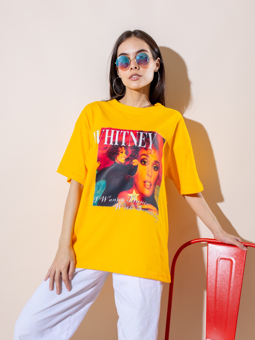 

Stylecast X Hersheinbox Pure Cotton Printed Drop-Shoulder T-shirt, Yellow