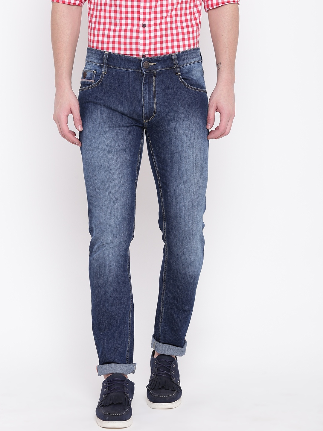 

John Players Men Blue Skinny Fit Low-Rise Clean Look Jeans