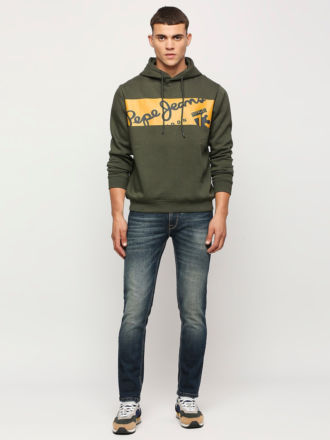 

Pepe Jeans Typography Printed Hooded Sweatshirt, Green
