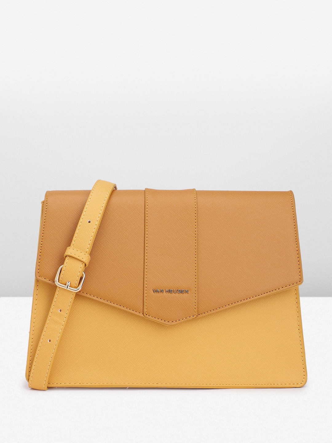 

Van Heusen Women Textured Sling Bag, Yellow