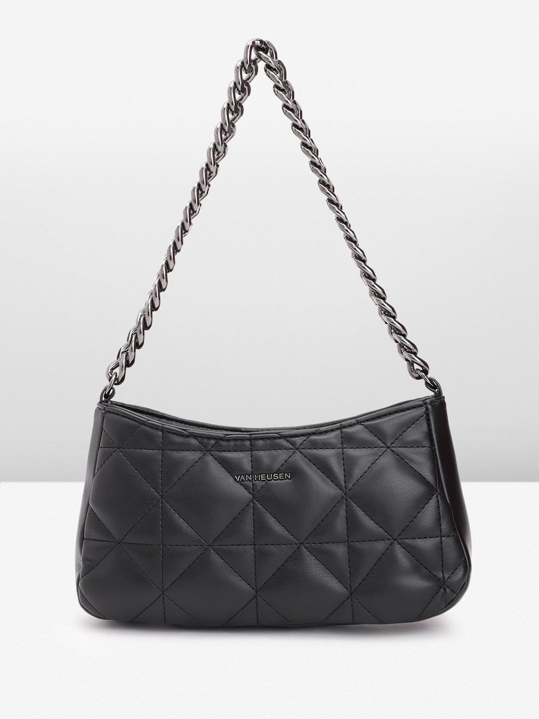 

Van Heusen Quilted Structured Shoulder Bag, Black