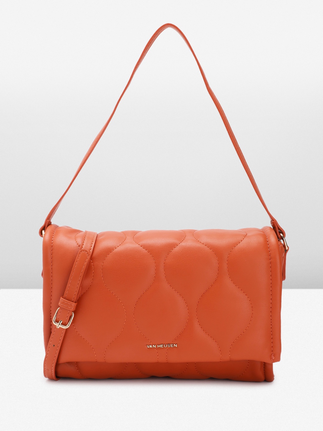 

Van Heusen Women Self Design Satchel, Orange