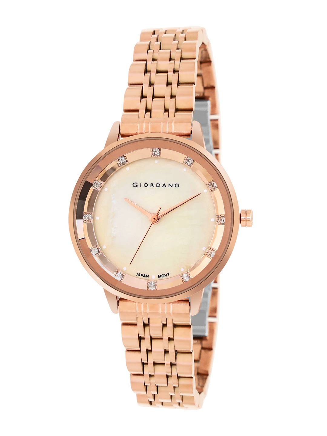 

GIORDANO Women Embellished Dial & Bracelet Style Straps Analogue Watch GZ-60060-33, Rose gold