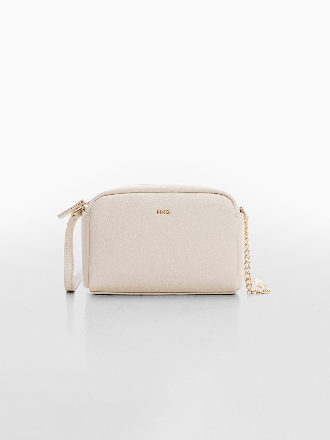 

MANGO Textured Structured Sling Bag, Beige