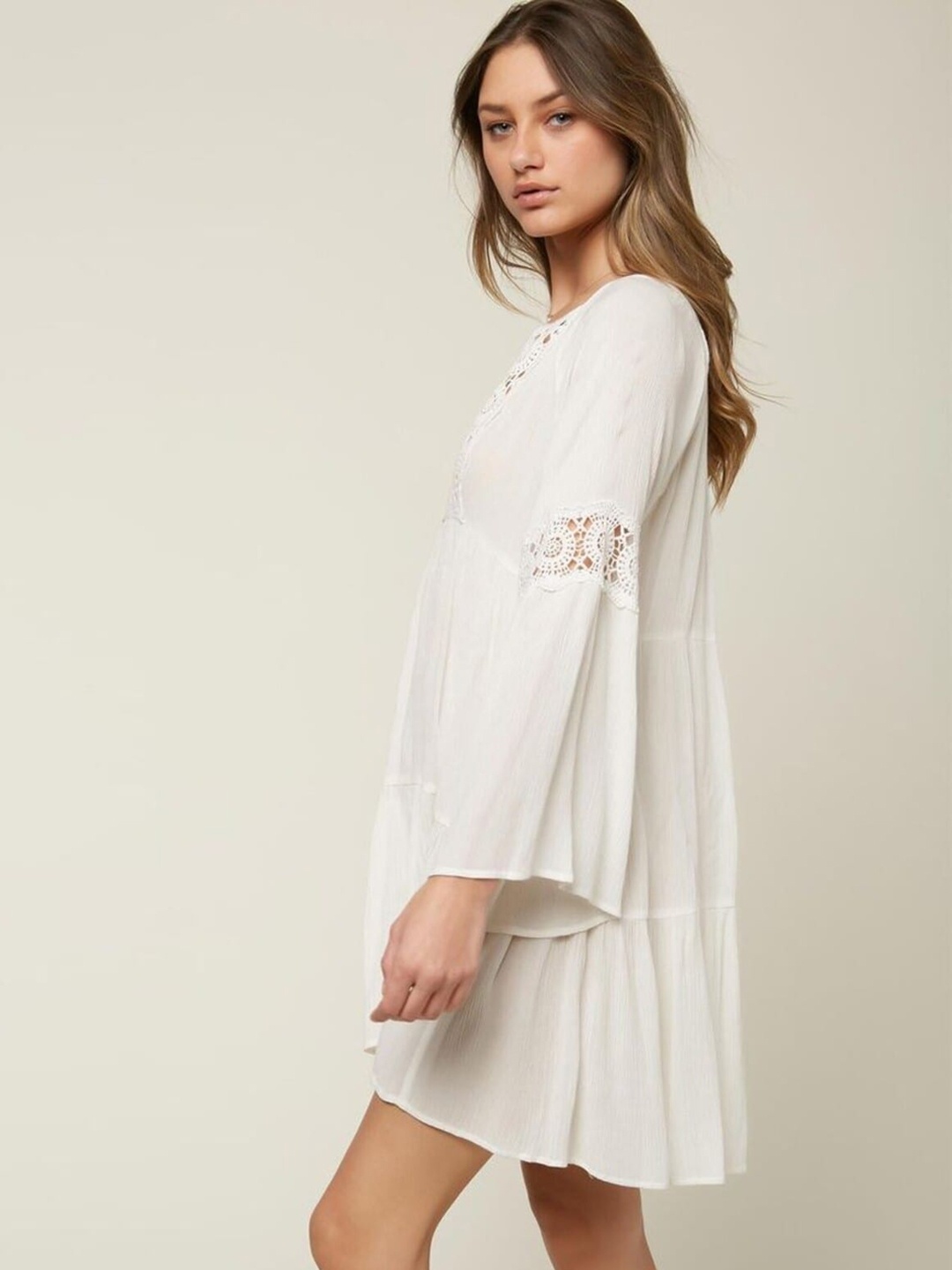 

Addery Self Design Swimwear Cover up Top, White