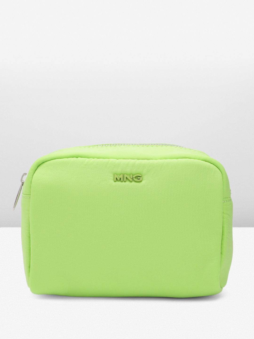 

MANGO Women Brand Logo Detail Cosmetic Pouch, Green