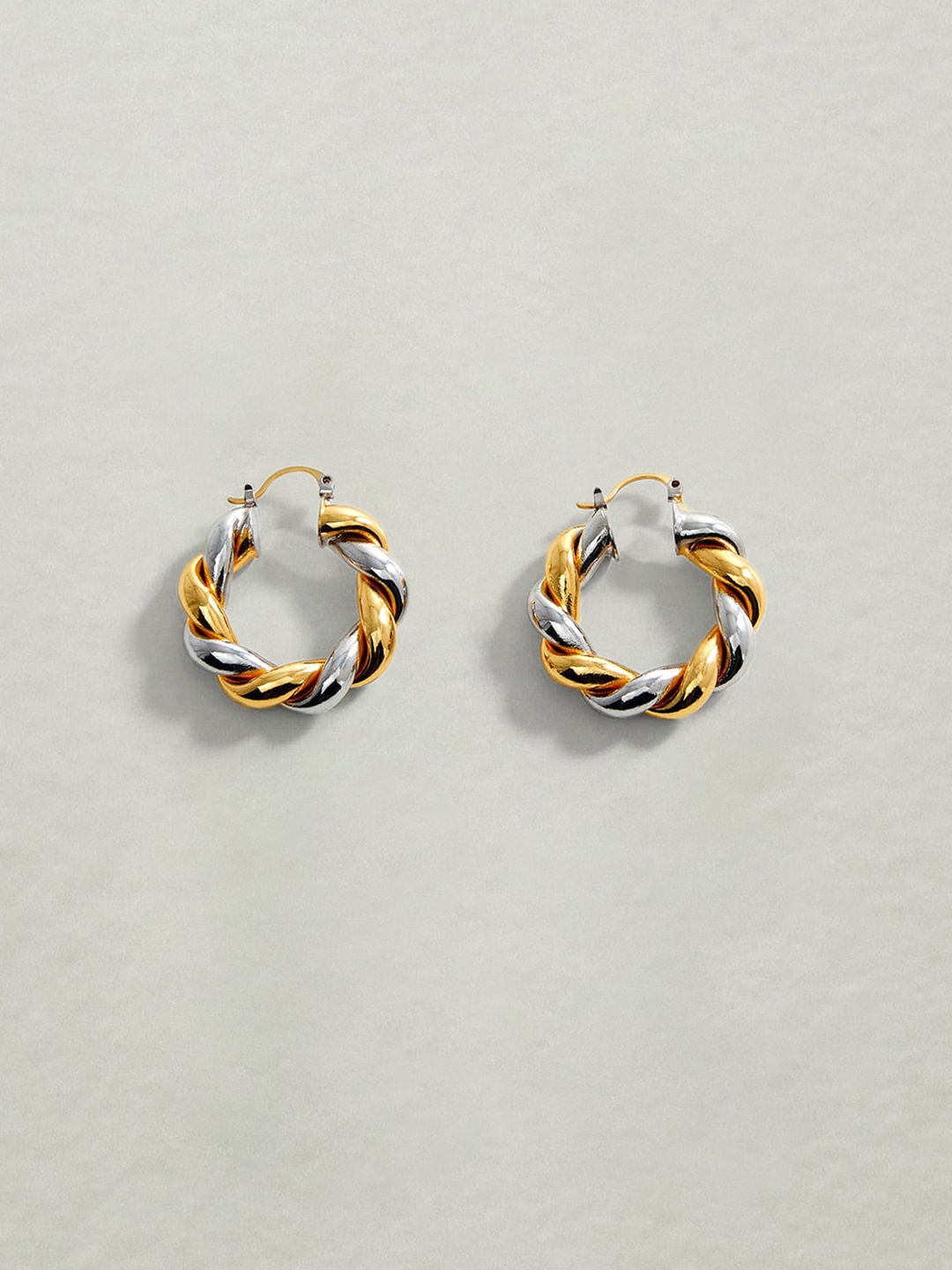 

MANGO Intertwined Hoop Earrings, Gold