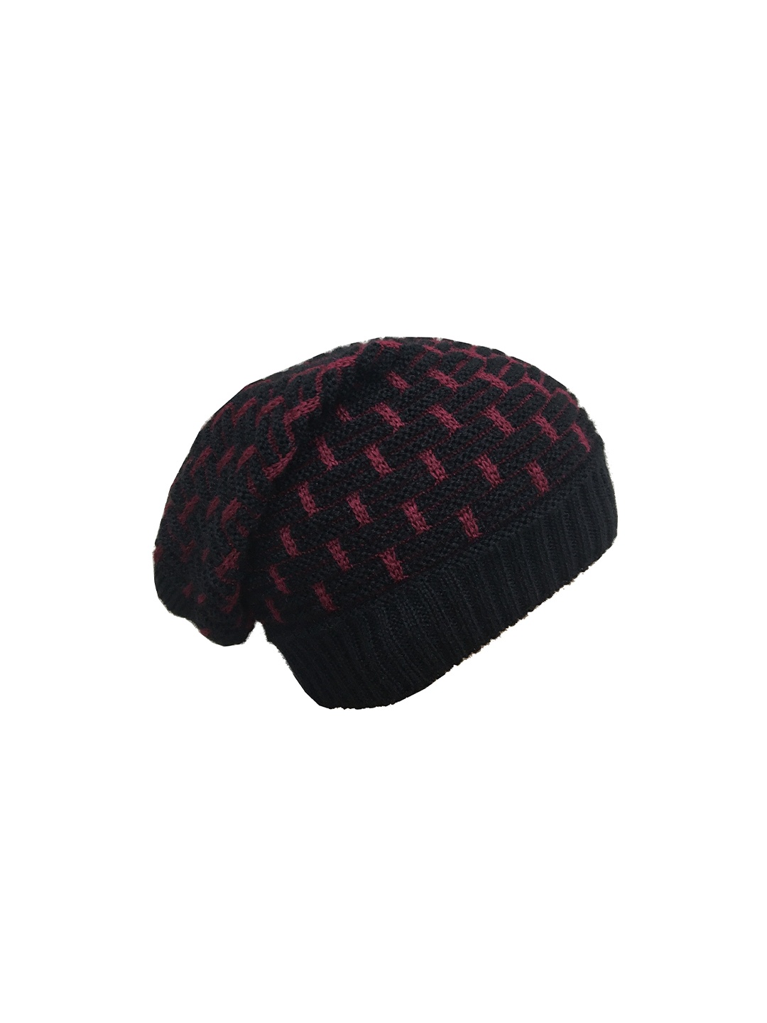 

Gajraj Unisex Printed Acrylic Beanie, Maroon