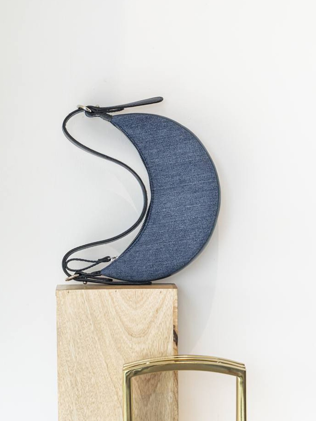 

Mistry Denim Half Moon Hobo Bag, Blue