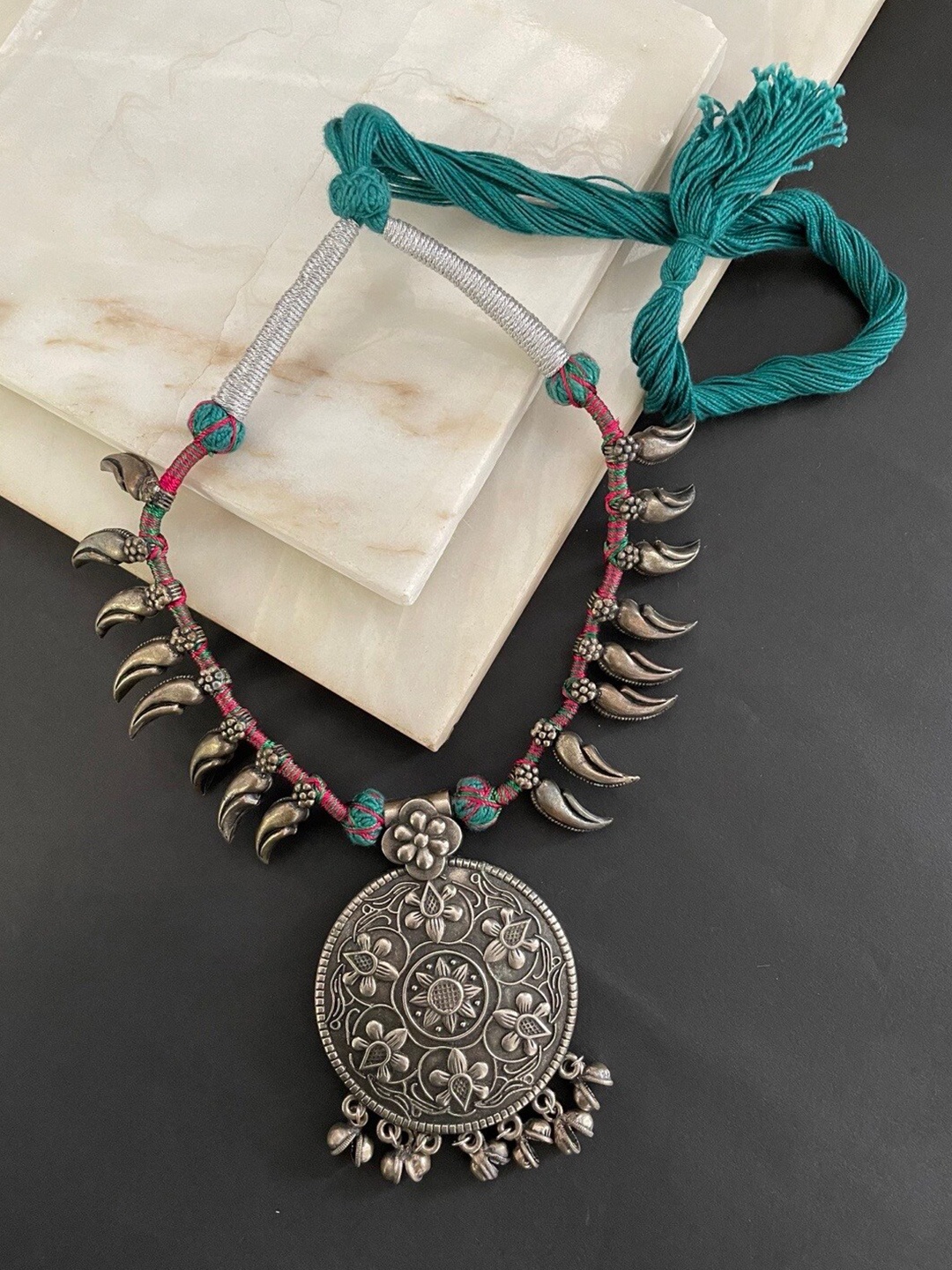 

Digital Dress Room Silver-Plated Oxidised Necklace