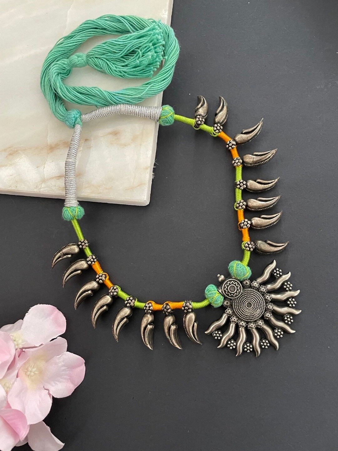 

Digital Dress Room Silver-Plated Oxidised Necklace