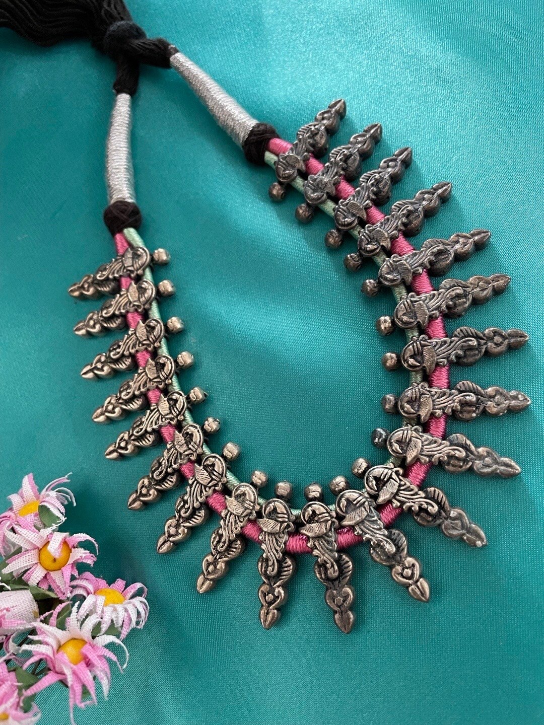 

Digital Dress Room Silver-Plated Oxidised Necklace