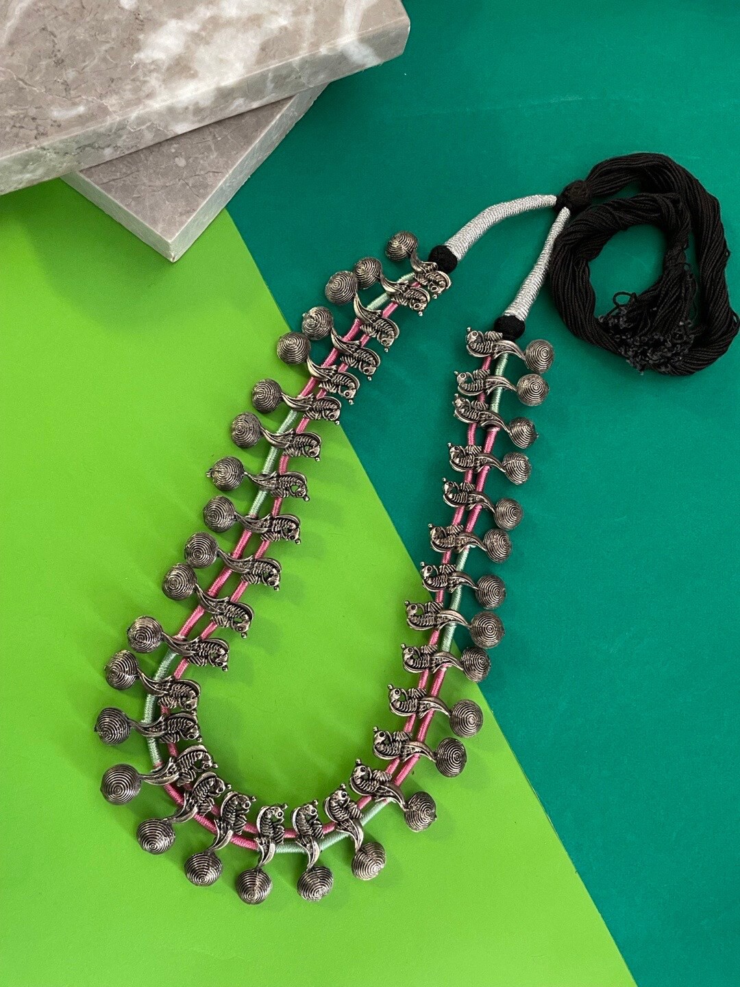 

Digital Dress Room Silver-Plated Oxidised Necklace