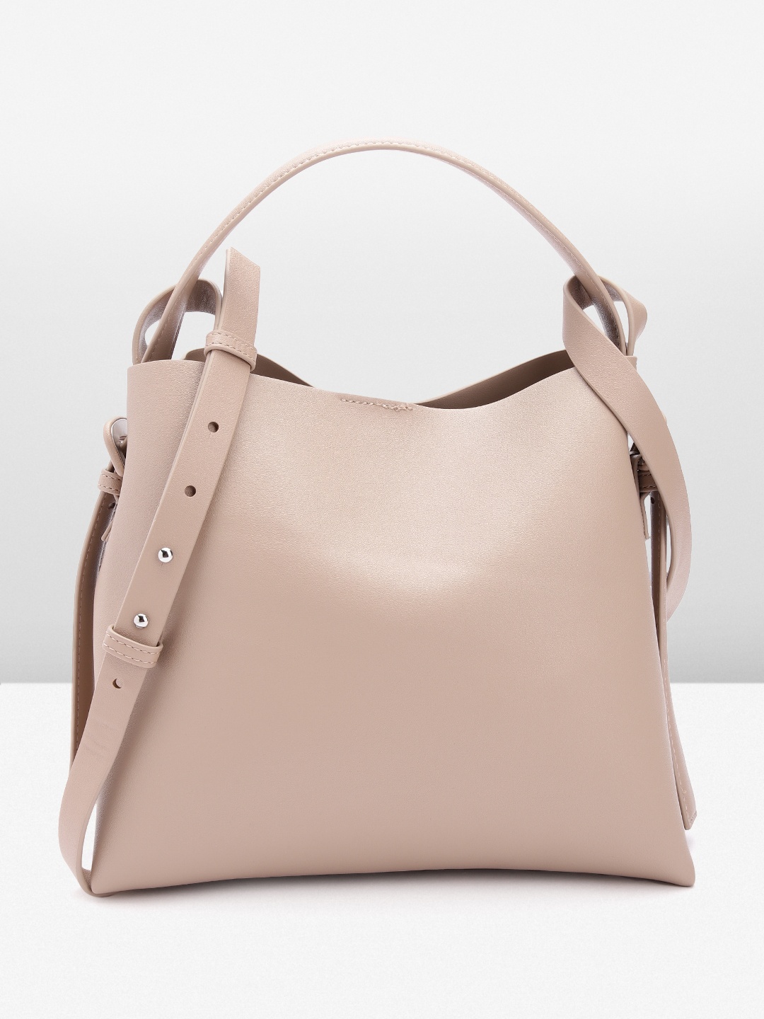 

MANGO Structured Handheld Bag, Beige