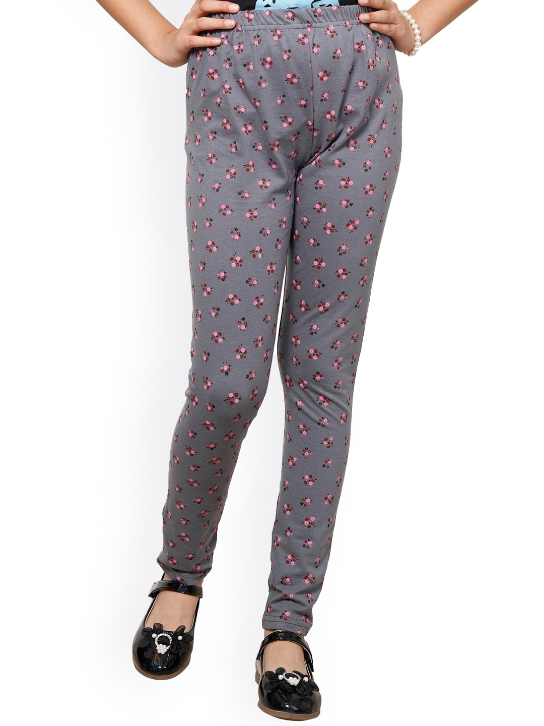 

BAESD Girls Printed Ankle Length Leggings, Grey