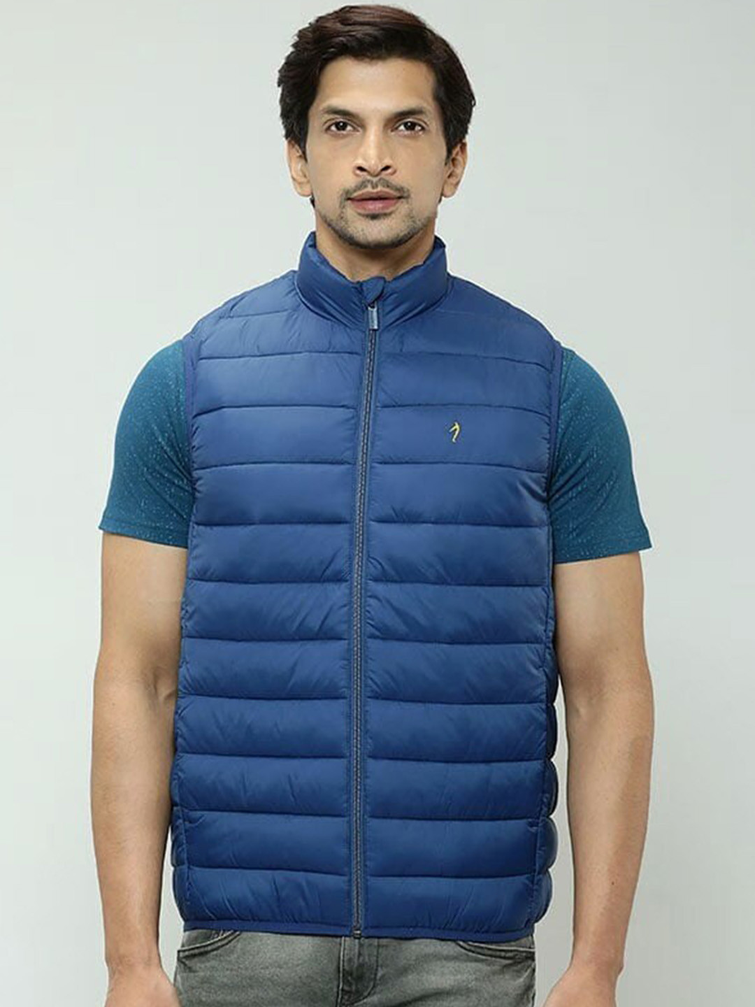 

Indian Terrain Mock Collar Padded Jacket, Blue