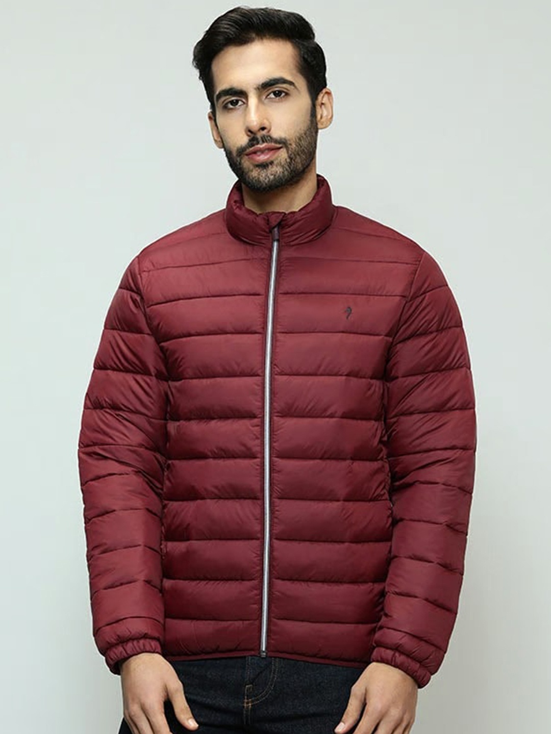 

Indian Terrain Mock Collar Puffer Jacket, Maroon