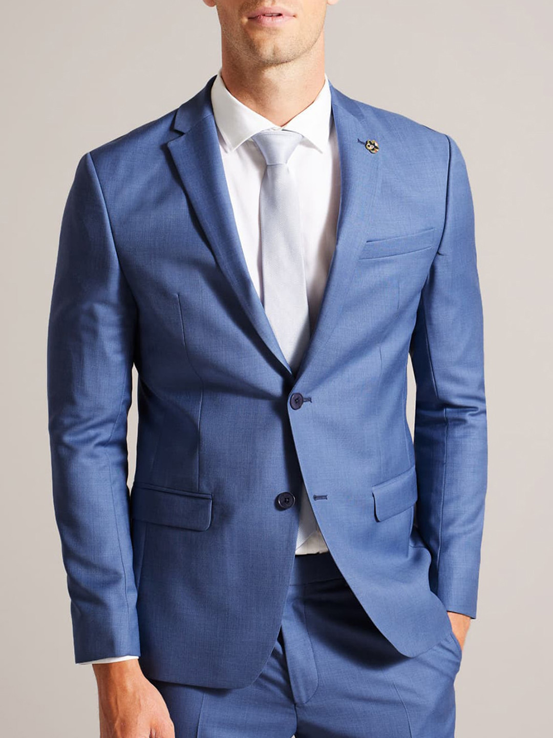 

Ted Baker Single-Breasted Wool Formal Blazers, Blue