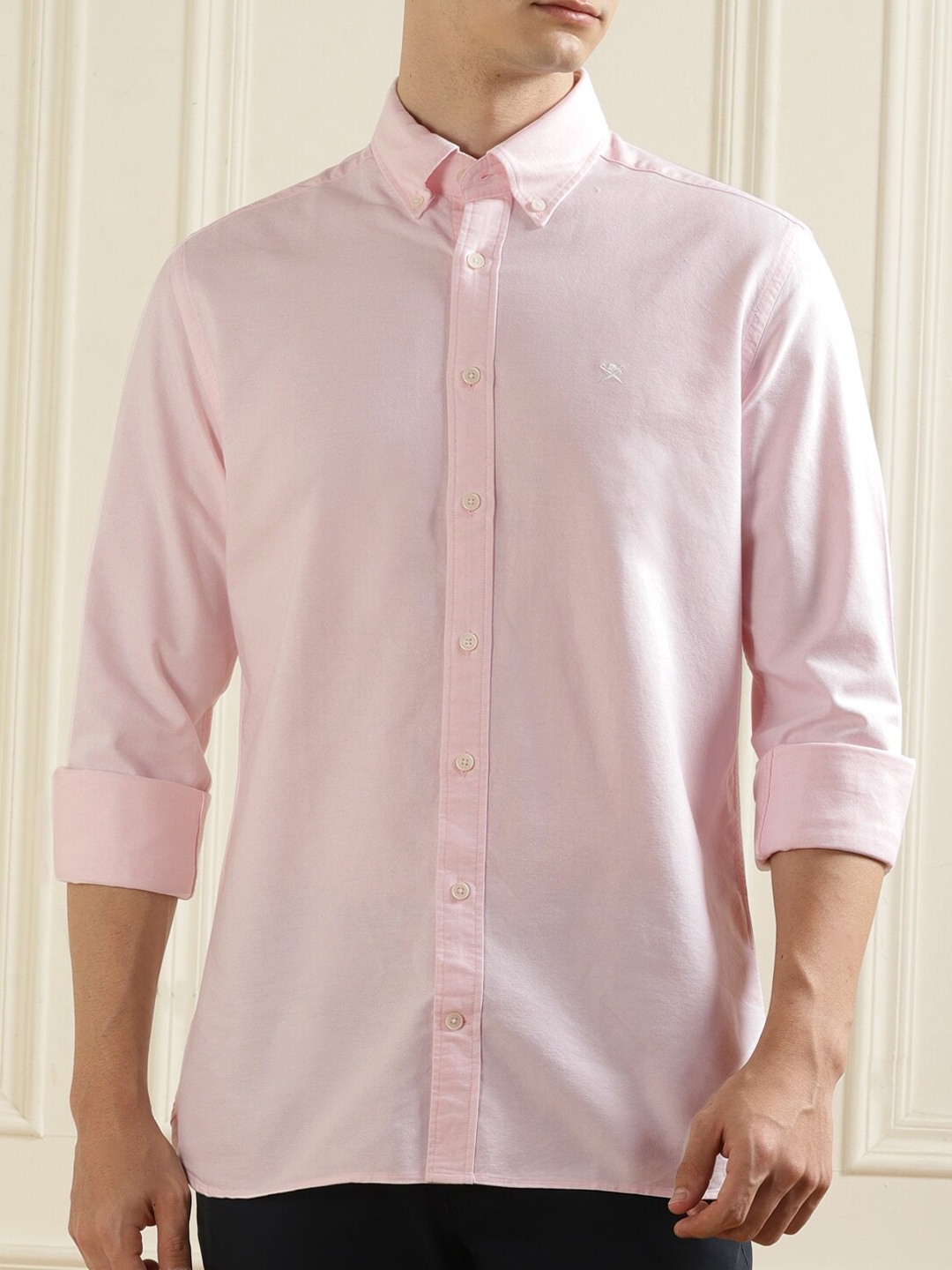 

HACKETT LONDON Button-Down Collar Pure Cotton Casual Shirt, Pink