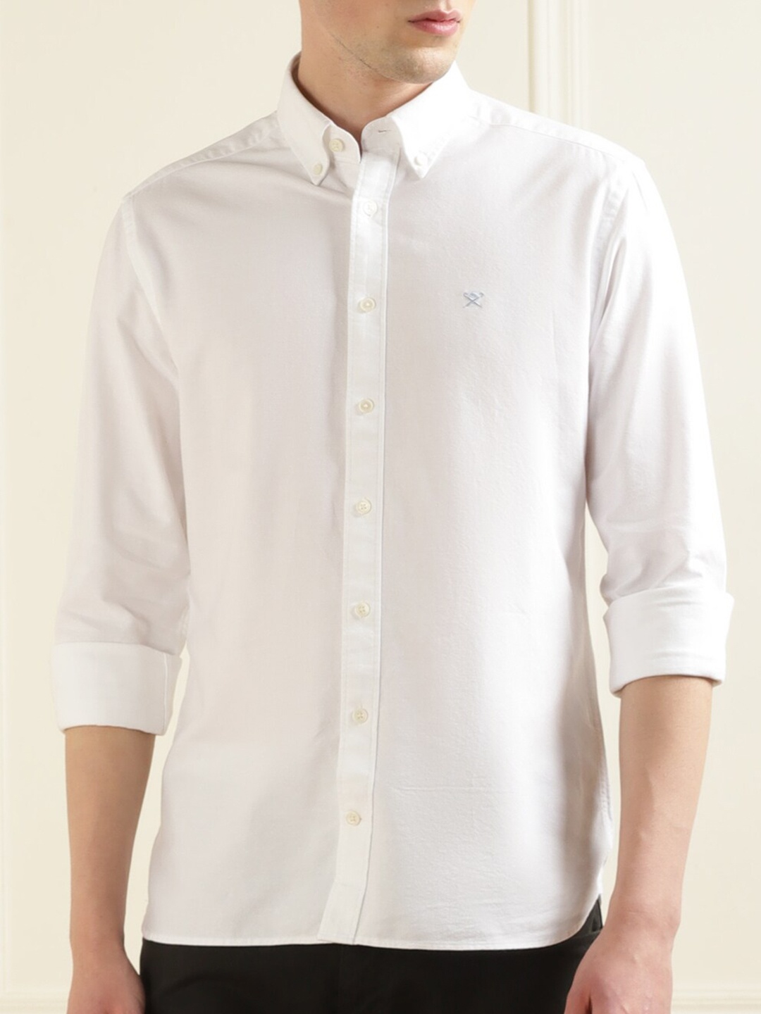 

HACKETT LONDON Button-Down Collar Pure Cotton Casual Shirt, White