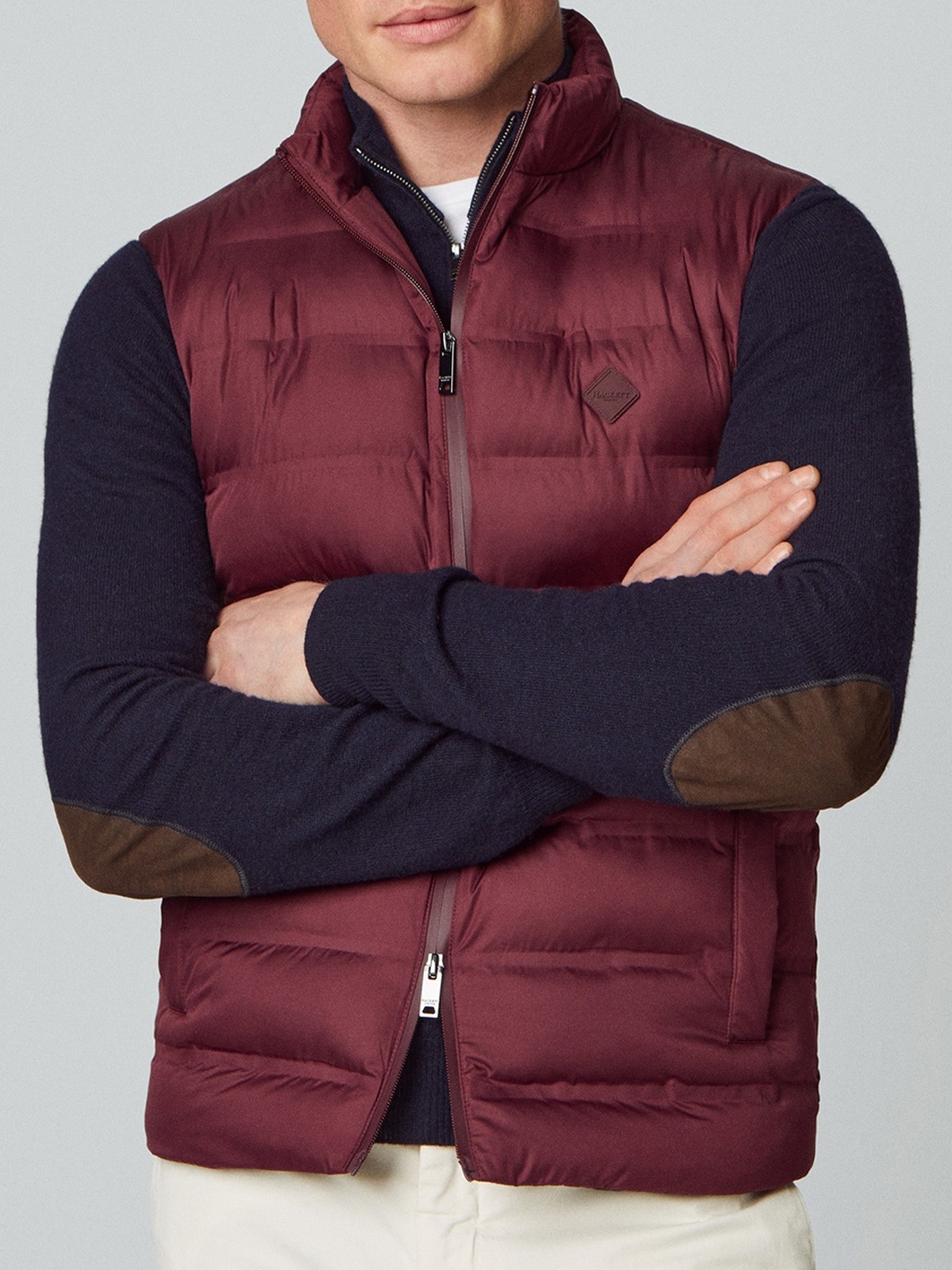 

HACKETT LONDON Mock Collar Sleeveless Padded Jacket, Maroon
