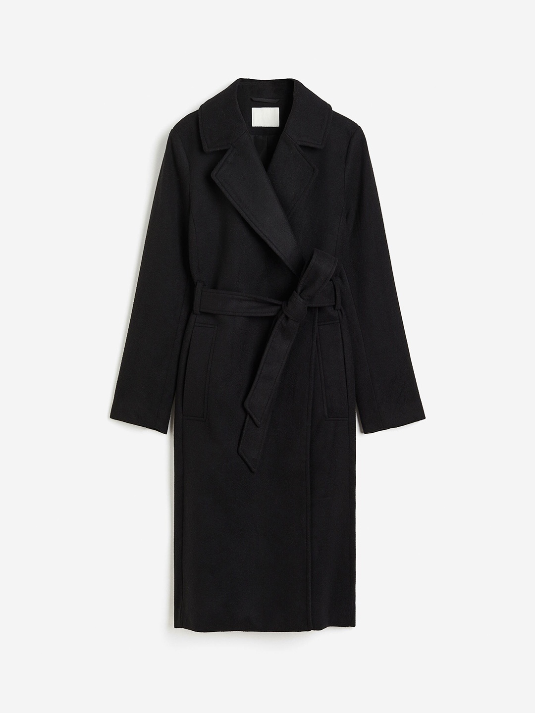 

H&M Tie Belt Coat, Black