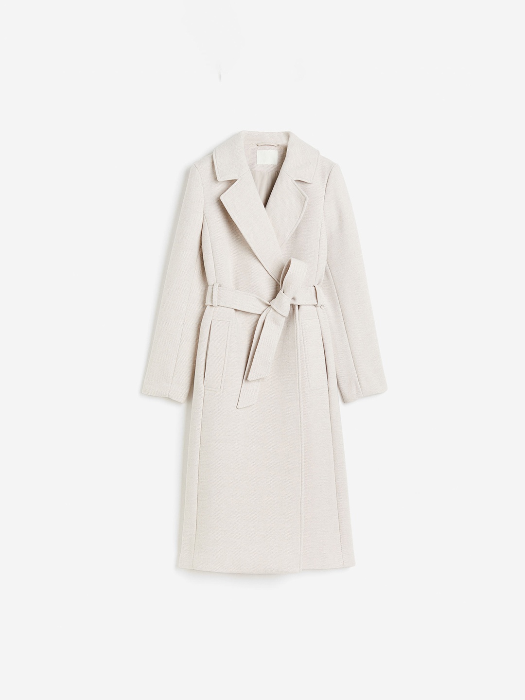 

H&M Tie-Belt Coat, Beige