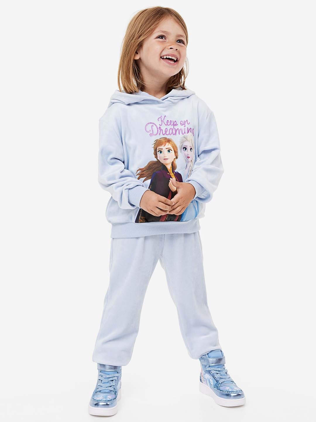 

H&M Girls 2-Piece Velour Set, Blue