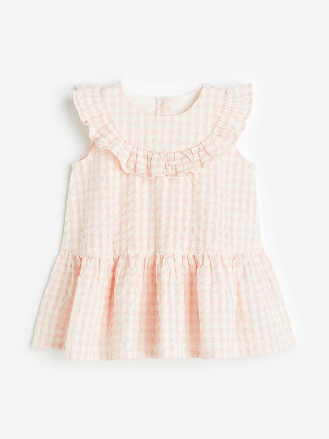 

H&M Girls Pure Cotton Seersucker Dress, Peach