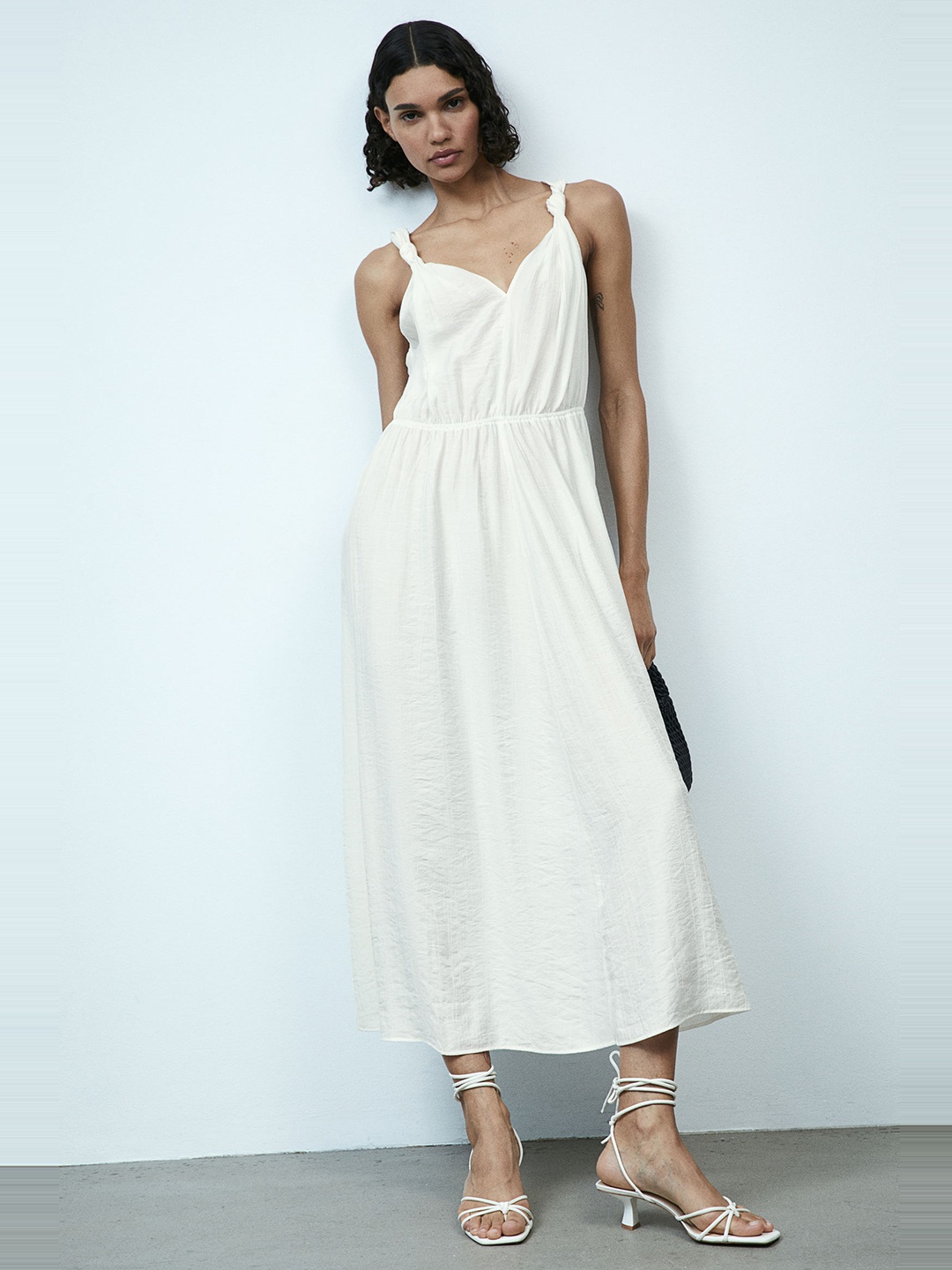 

H&M Knot-Detail Dress, White