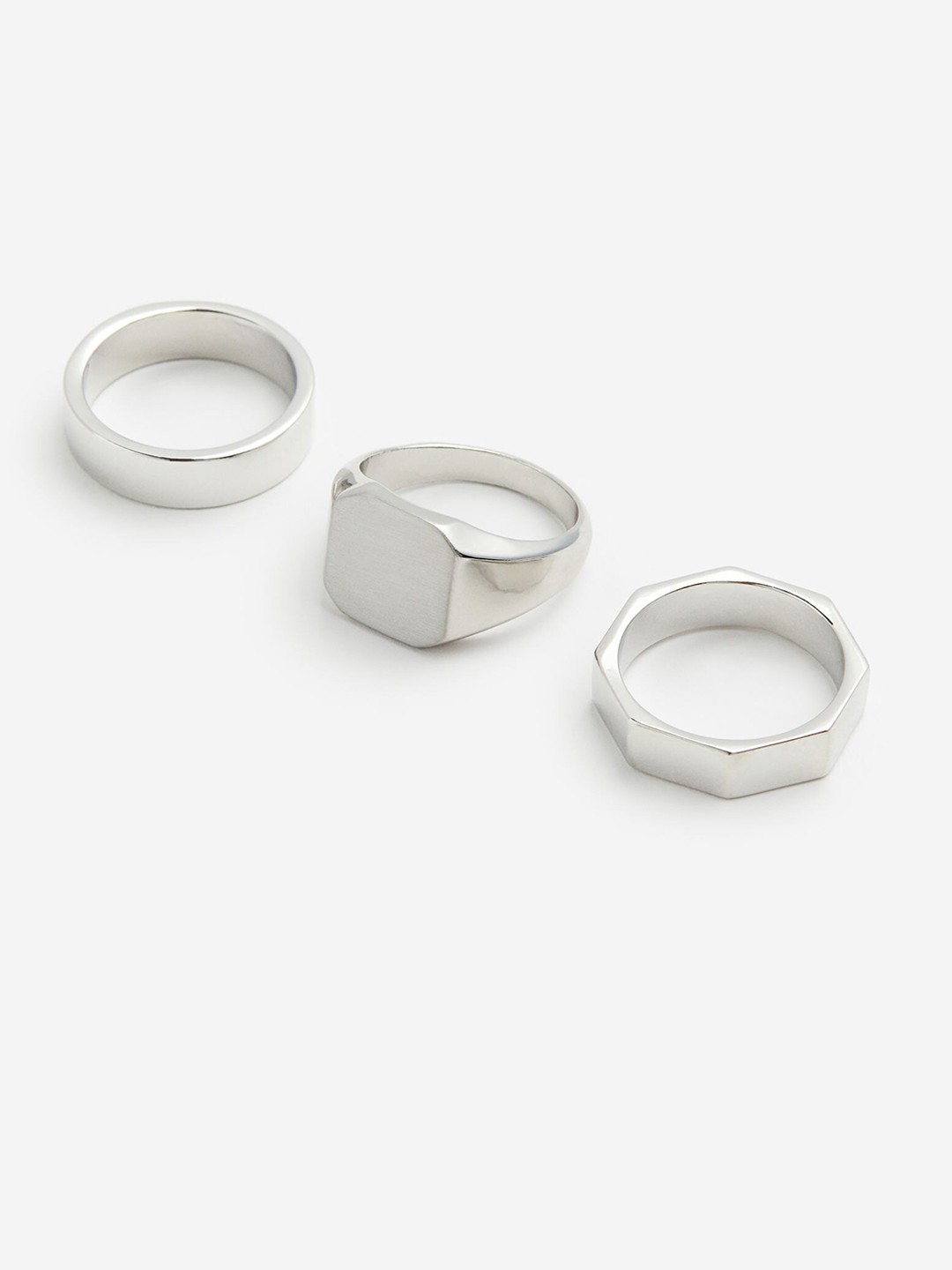 

H&M Men 3-Pack Rings, Silver